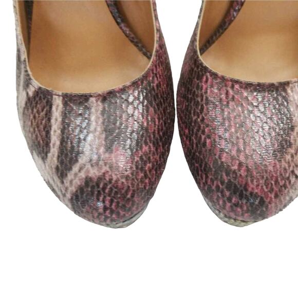 Cosmopolitan Womens Jackie Platform Pump Shoes Pink Snakeskin Slip Ons 9.5 M - Picture 4 of 9